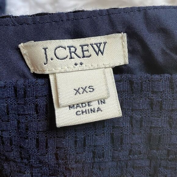 J. Crew Dress Cold Shoulder Flutter Sleeve Basketweave Texture Blue Womens XXS - Picture 4 of 5